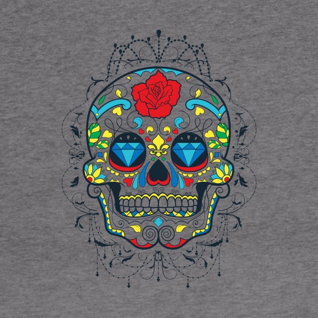 Funny Colorful Skull by positivedesigners